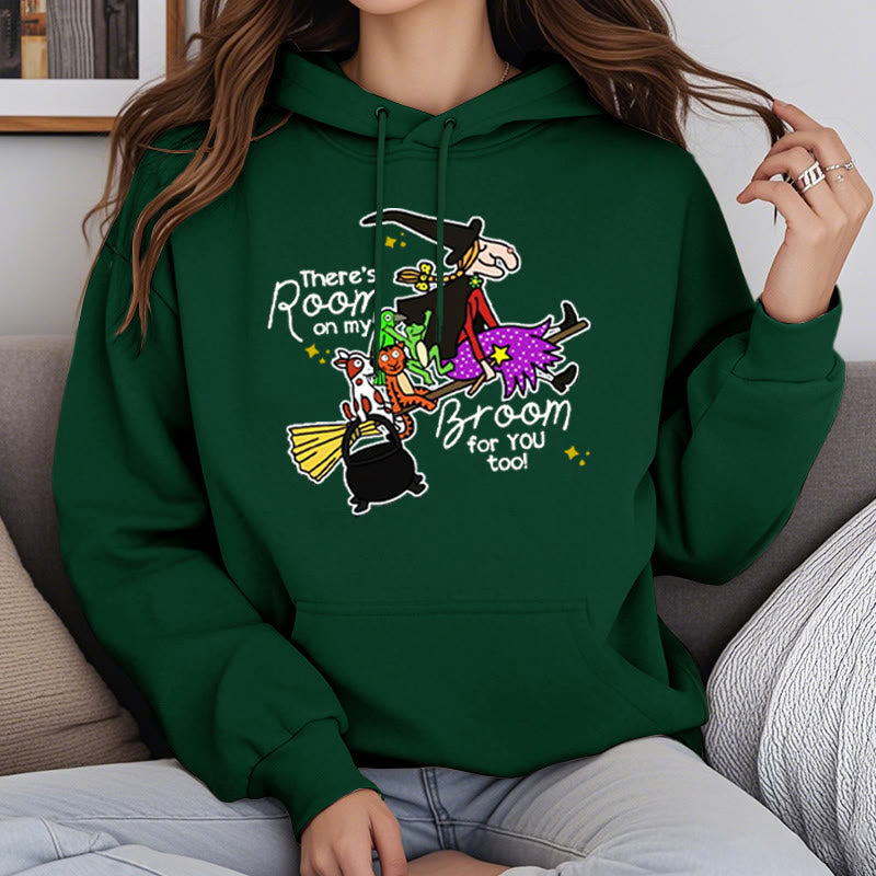 There's Room Om My Broom For You Fleece Lined Hoodie Comfy Hooded Sweatshirts