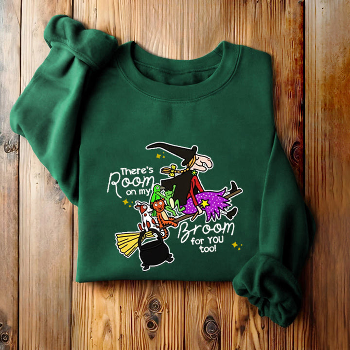 THERE'S ROOM ON MY BROOM Witch Womens Crewneck Sweatshirt Pullover