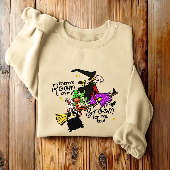 THERE'S ROOM ON MY BROOM Witch Womens Crewneck Sweatshirt Pullover