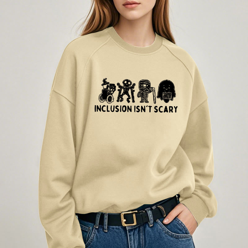 INCLUSION ISN'T SCARY Skeleton Womens Crewneck Sweatshirt Pullover