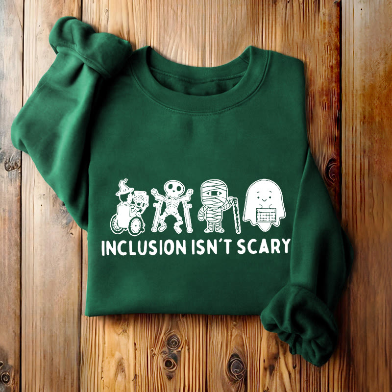 INCLUSION ISN'T SCARY Skeleton Womens Crewneck Sweatshirt Pullover