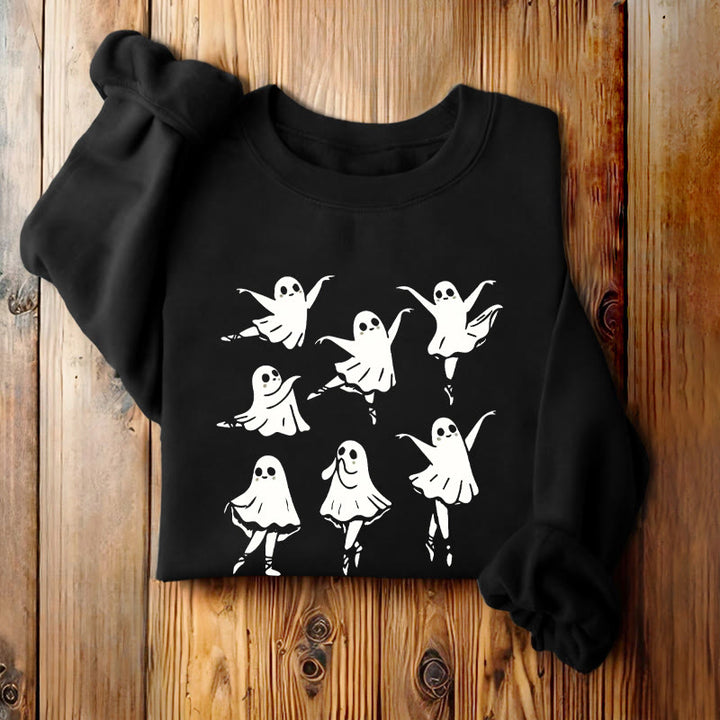 Cute Dancing Ghosts Womens Crewneck Sweatshirt Pullover