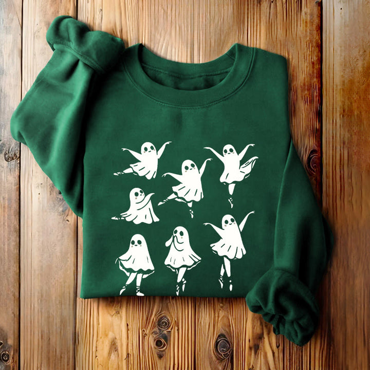 Cute Dancing Ghosts Womens Crewneck Sweatshirt Pullover