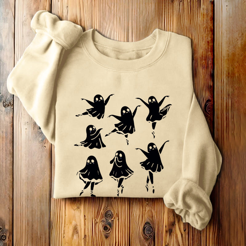 Cute Dancing Ghosts Womens Crewneck Sweatshirt Pullover