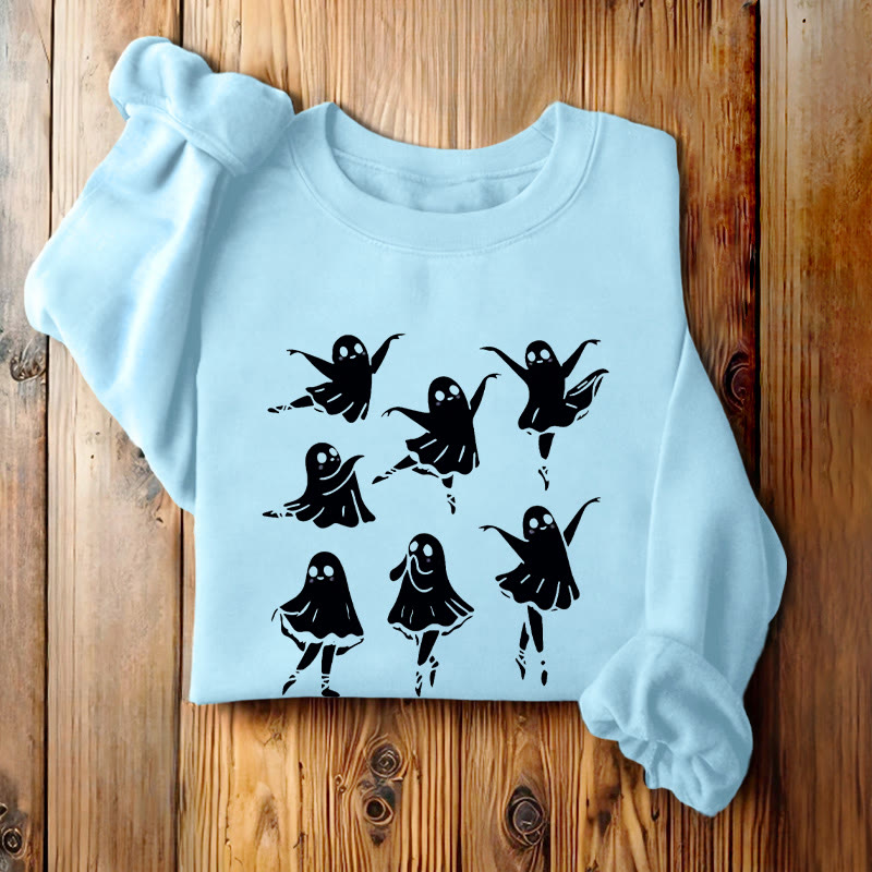 Cute Dancing Ghosts Womens Crewneck Sweatshirt Pullover