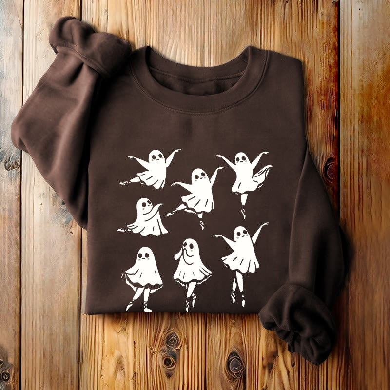 Cute Dancing Ghosts Womens Crewneck Sweatshirt Pullover