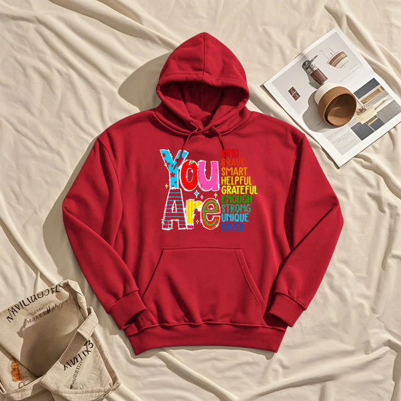 Be Who You Are Enough Fleece Lined Hoodie Comfy Hooded Sweatshirts