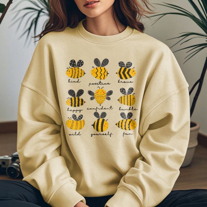 BEE KIND POSITIVE BRAVE... Womens Crewneck Sweatshirt Pullover