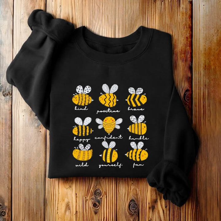 BEE KIND POSITIVE BRAVE... Womens Crewneck Sweatshirt Pullover