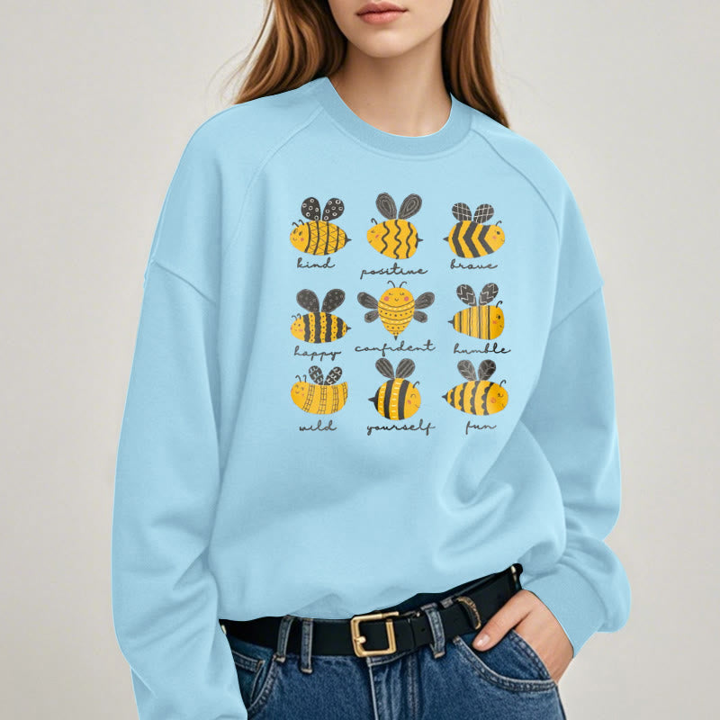 BEE KIND POSITIVE BRAVE... Womens Crewneck Sweatshirt Pullover