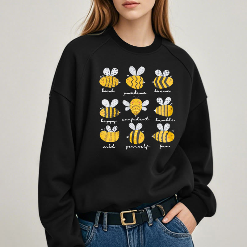 BEE KIND POSITIVE BRAVE... Womens Crewneck Sweatshirt Pullover