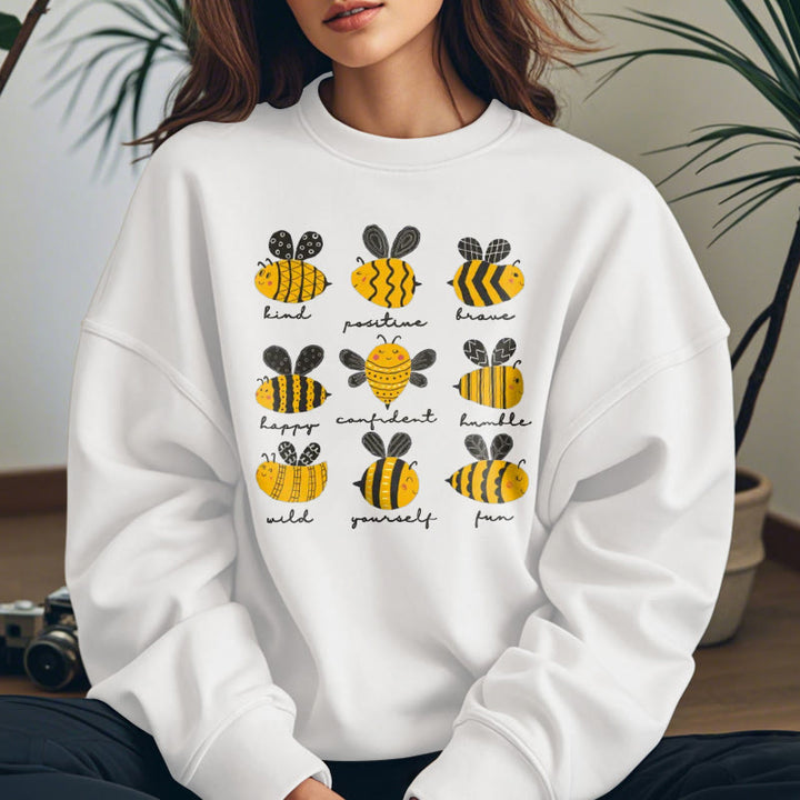 BEE KIND POSITIVE BRAVE... Womens Crewneck Sweatshirt Pullover