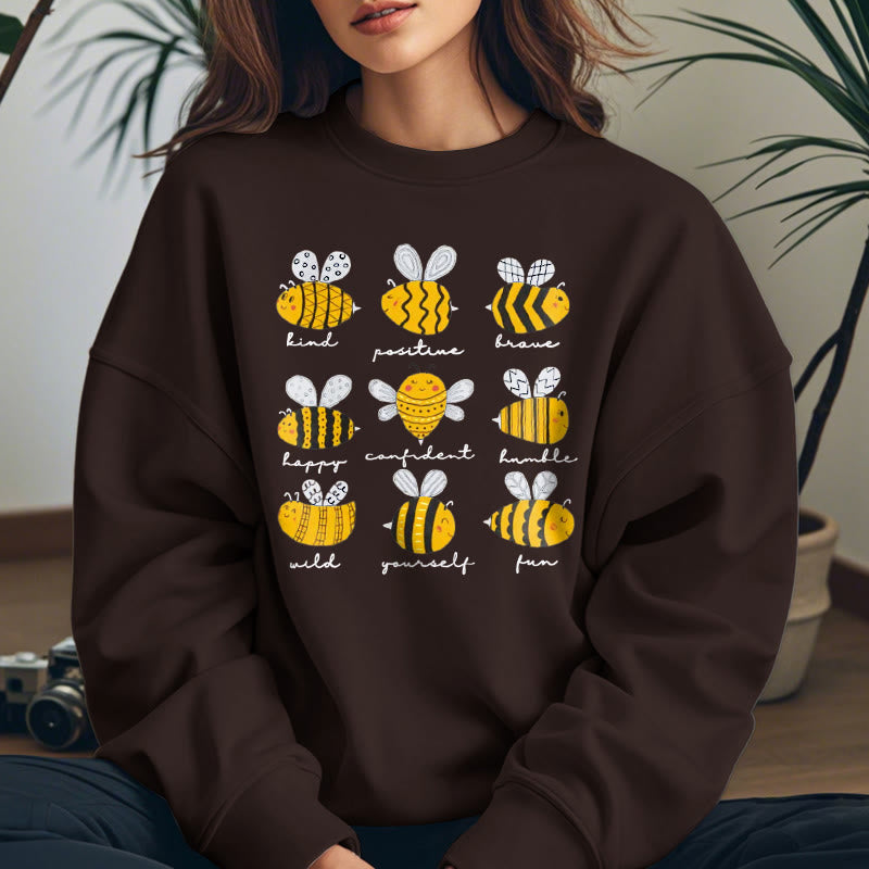 BEE KIND POSITIVE BRAVE... Womens Crewneck Sweatshirt Pullover