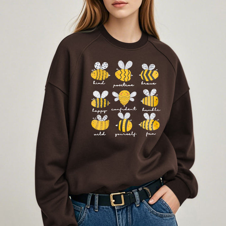 BEE KIND POSITIVE BRAVE... Womens Crewneck Sweatshirt Pullover