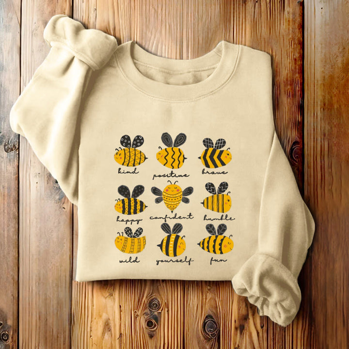 BEE KIND POSITIVE BRAVE... Womens Crewneck Sweatshirt Pullover