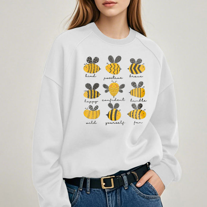 BEE KIND POSITIVE BRAVE... Womens Crewneck Sweatshirt Pullover