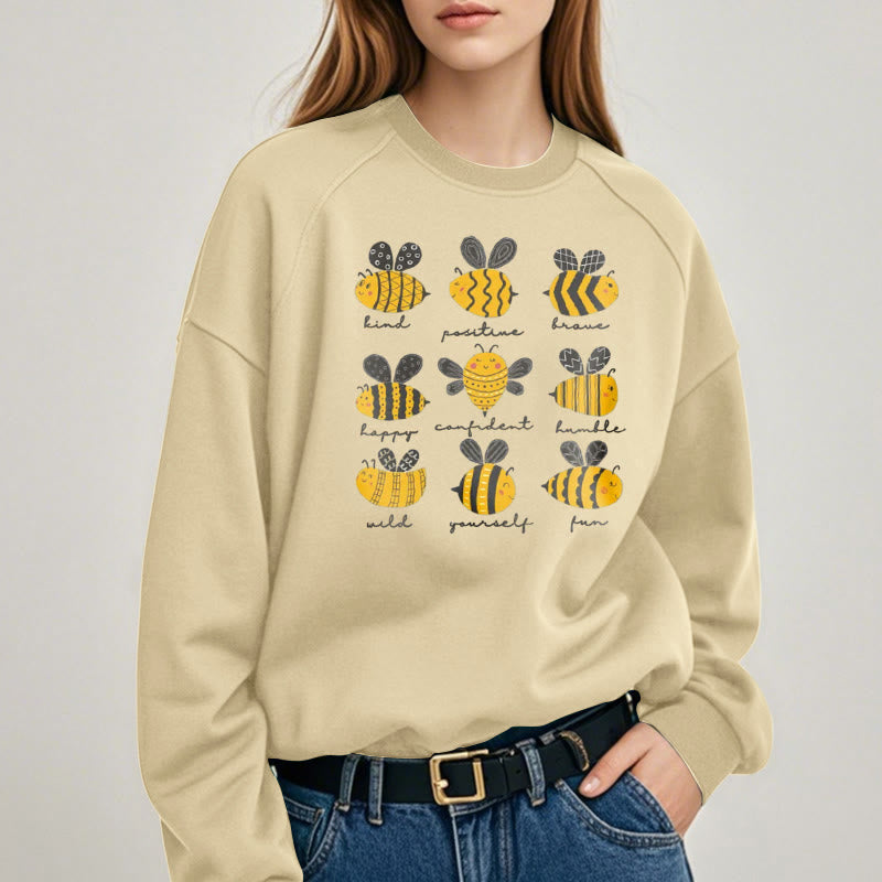 BEE KIND POSITIVE BRAVE... Womens Crewneck Sweatshirt Pullover