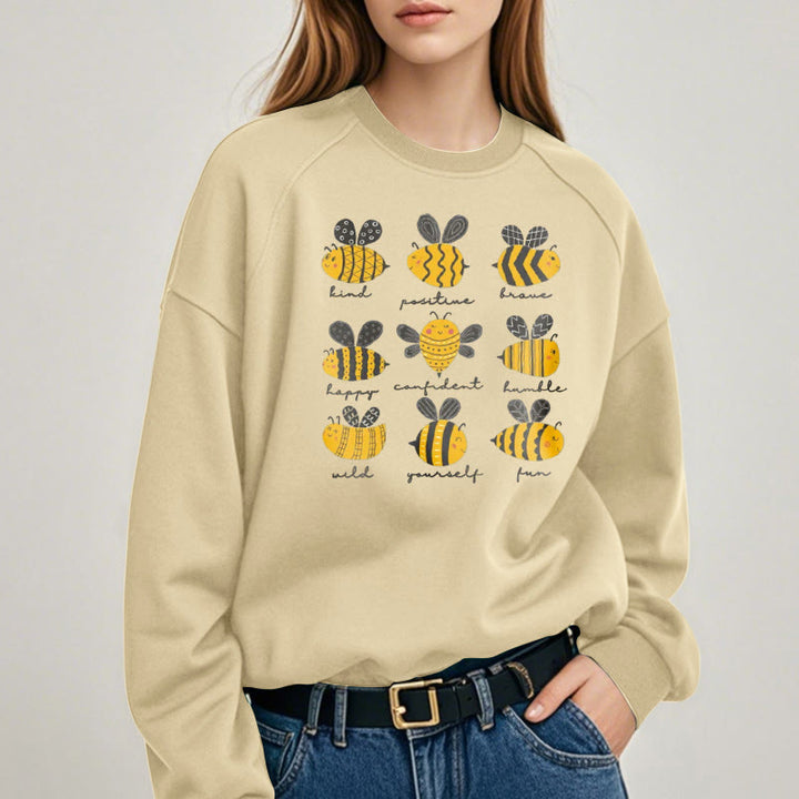 BEE KIND POSITIVE BRAVE... Womens Crewneck Sweatshirt Pullover