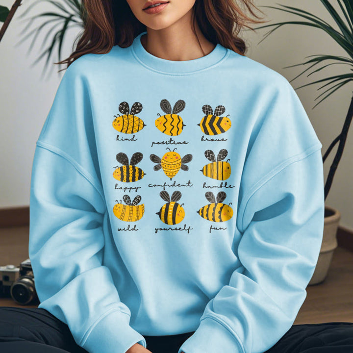 BEE KIND POSITIVE BRAVE... Womens Crewneck Sweatshirt Pullover