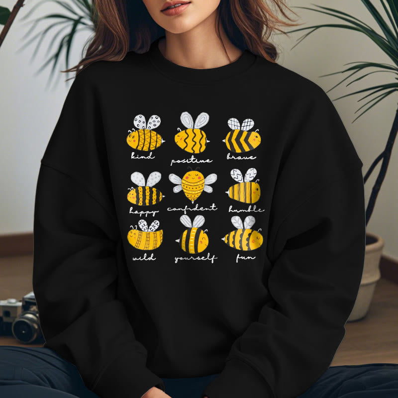 BEE KIND POSITIVE BRAVE... Womens Crewneck Sweatshirt Pullover