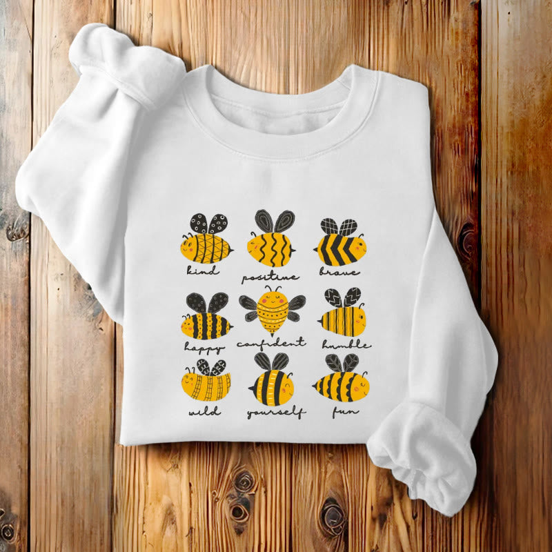 BEE KIND POSITIVE BRAVE... Womens Crewneck Sweatshirt Pullover