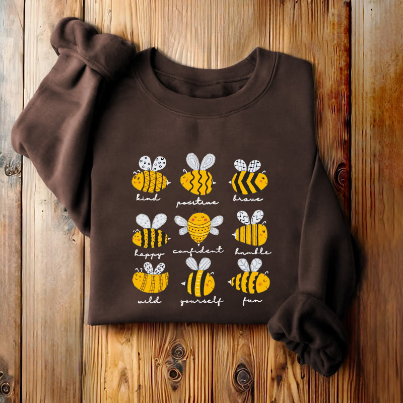 BEE KIND POSITIVE BRAVE... Womens Crewneck Sweatshirt Pullover