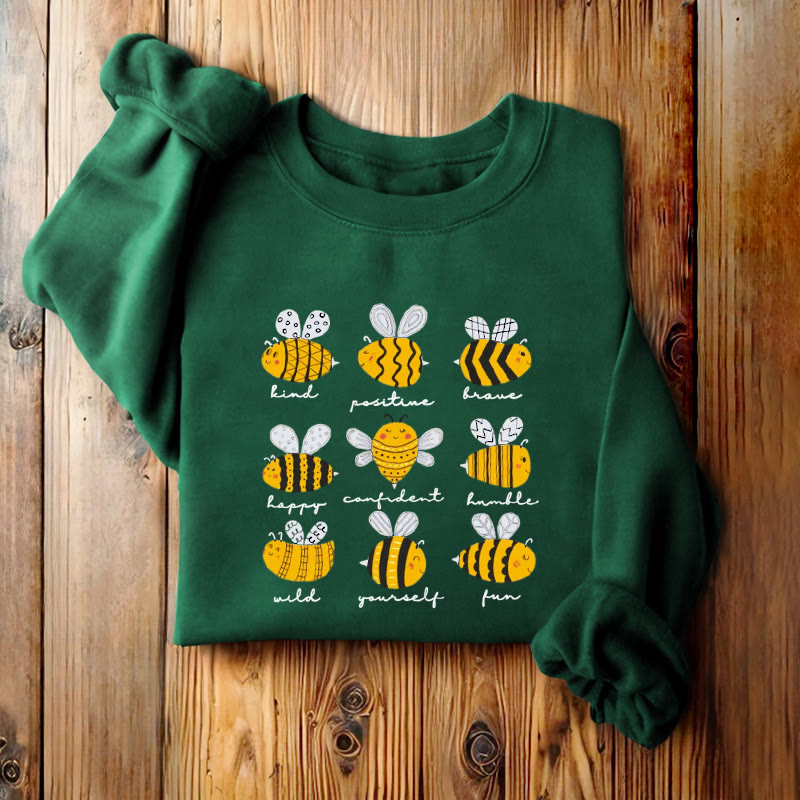 BEE KIND POSITIVE BRAVE... Womens Crewneck Sweatshirt Pullover