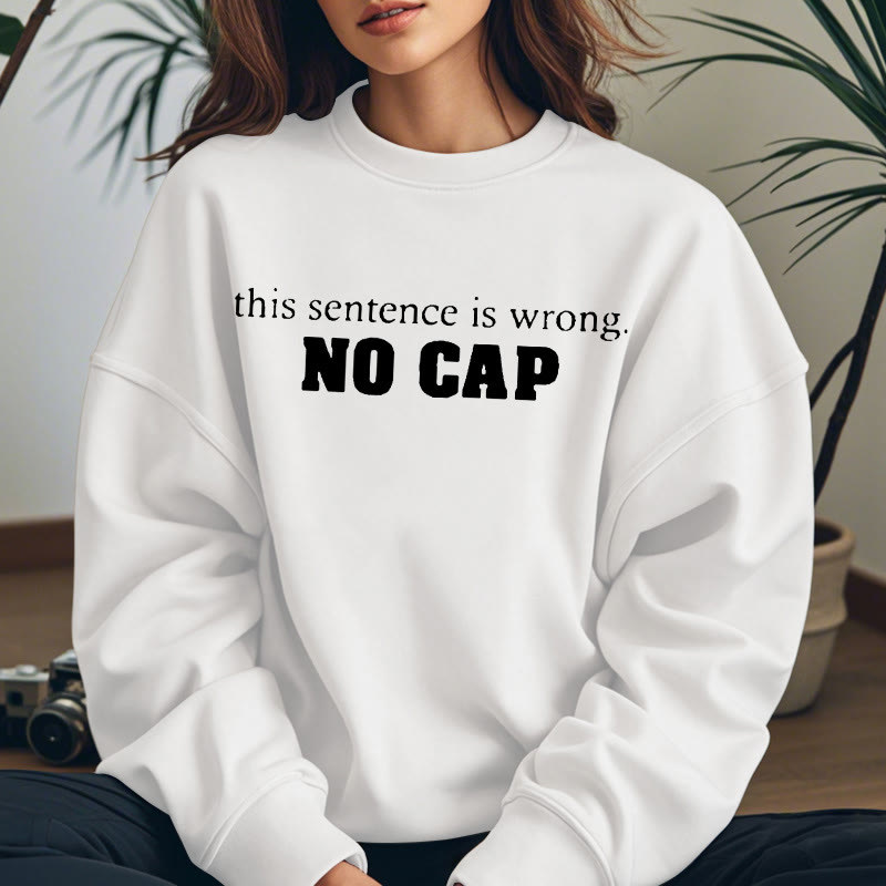 NO CAP Solid Color Womens Crewneck Sweatshirt Pullover