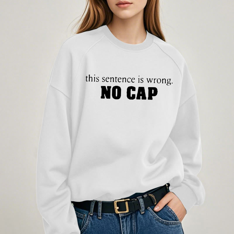 NO CAP Solid Color Womens Crewneck Sweatshirt Pullover