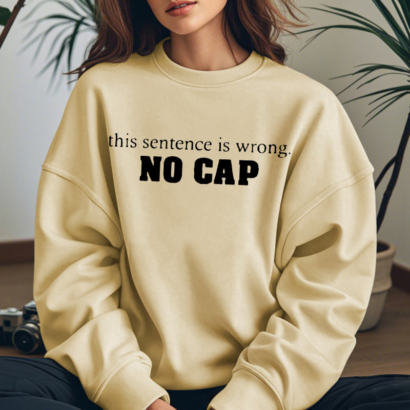 NO CAP Solid Color Womens Crewneck Sweatshirt Pullover