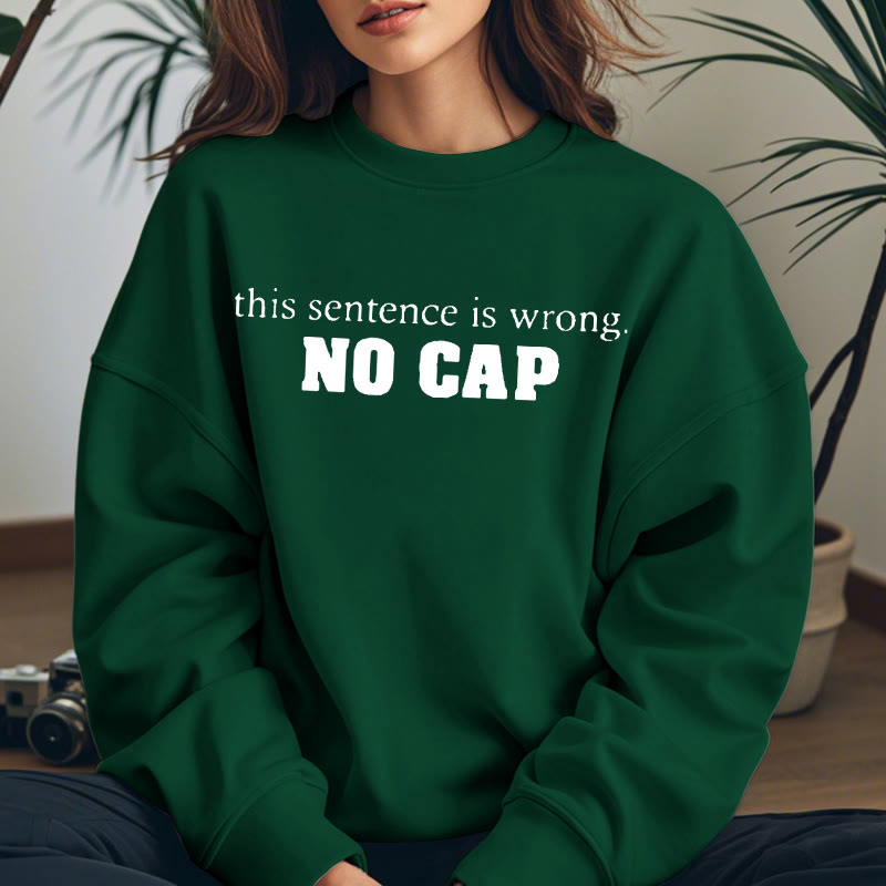 NO CAP Solid Color Womens Crewneck Sweatshirt Pullover