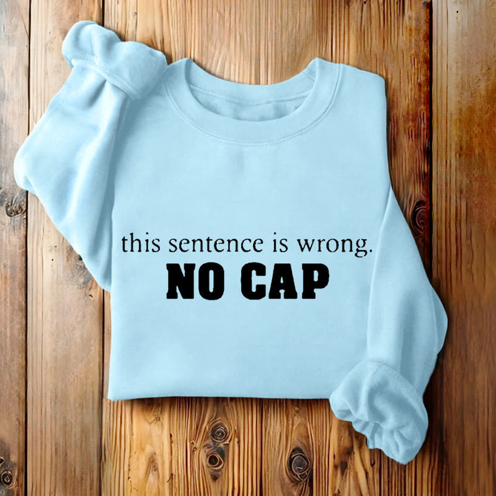 NO CAP Solid Color Womens Crewneck Sweatshirt Pullover