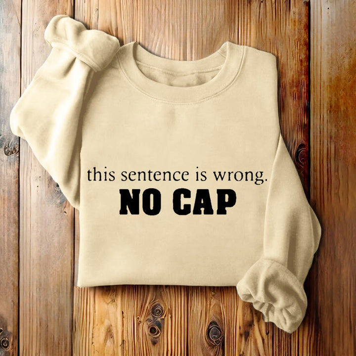 NO CAP Solid Color Womens Crewneck Sweatshirt Pullover