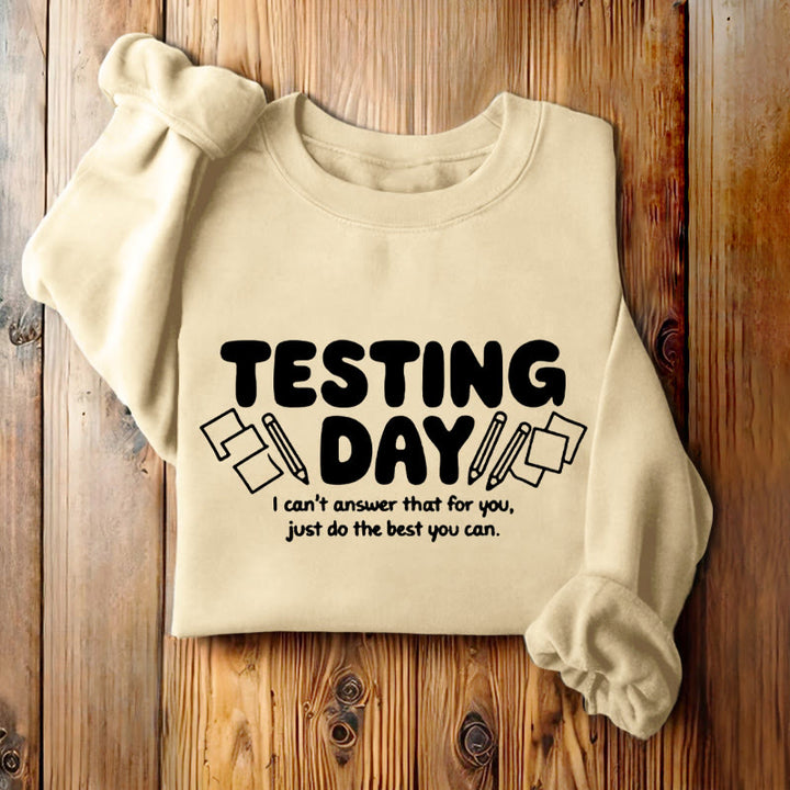 TESTING DAY Womens Crewneck Sweatshirt Pullover