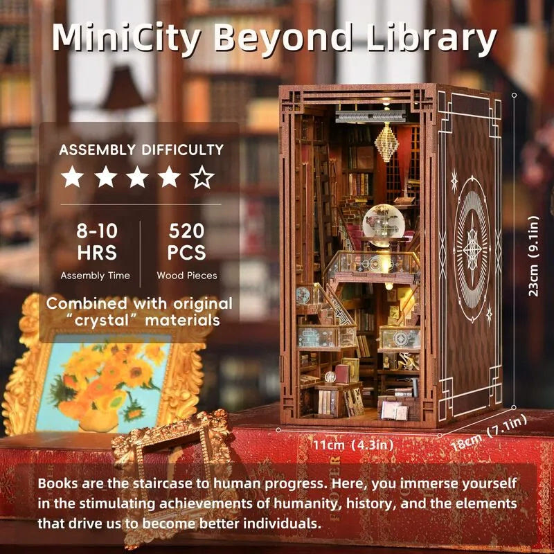 Jay Walker Private Library DIY Book Nook Miniature Kit 3D Wooden Puzzle