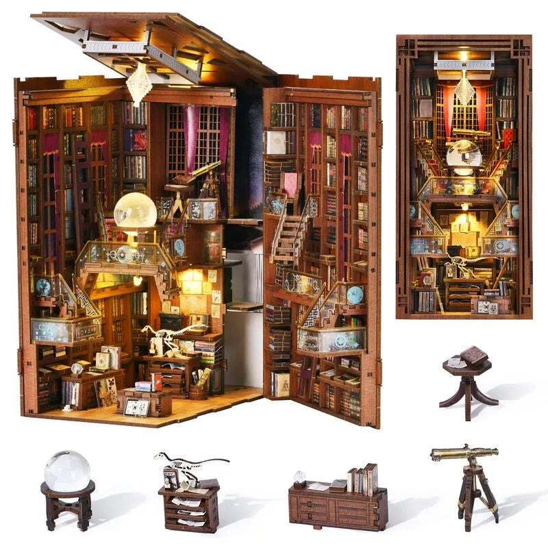 Jay Walker Private Library DIY Book Nook Miniature Kit 3D Wooden Puzzle