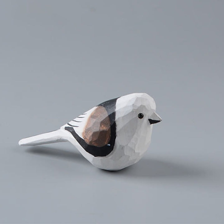 Cute Titmouse Carved Wooden Sculpture Desktop Deocr For Gift