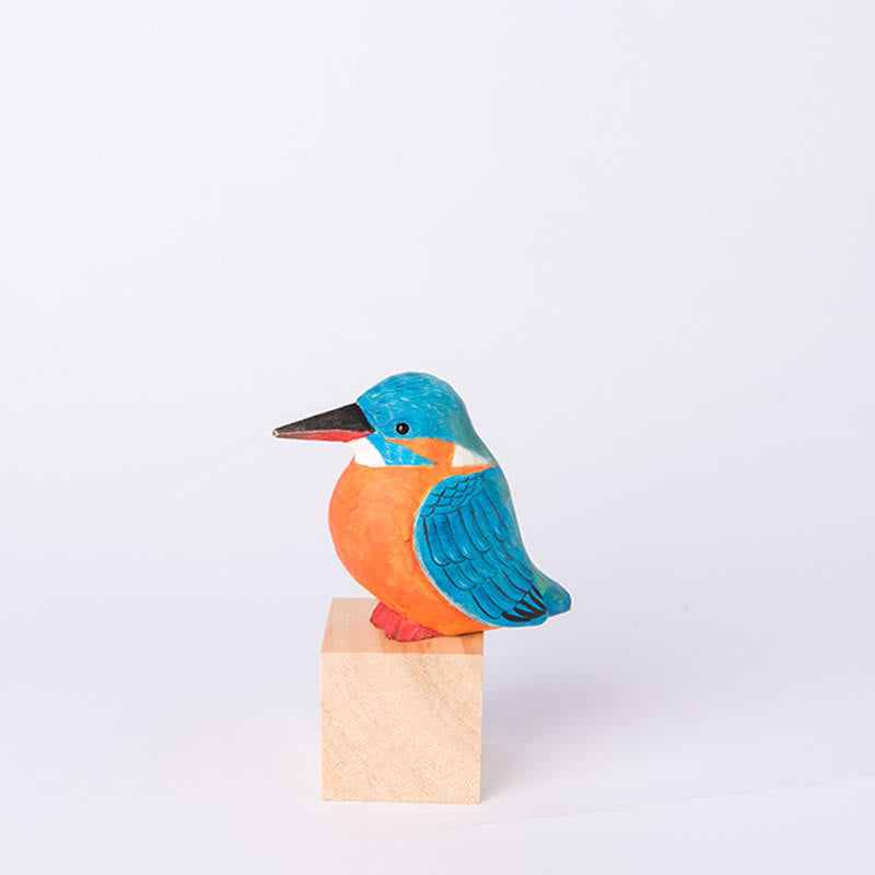 Vivid Bird Carved Wooden Sculpture Desktop Deocr For Gift