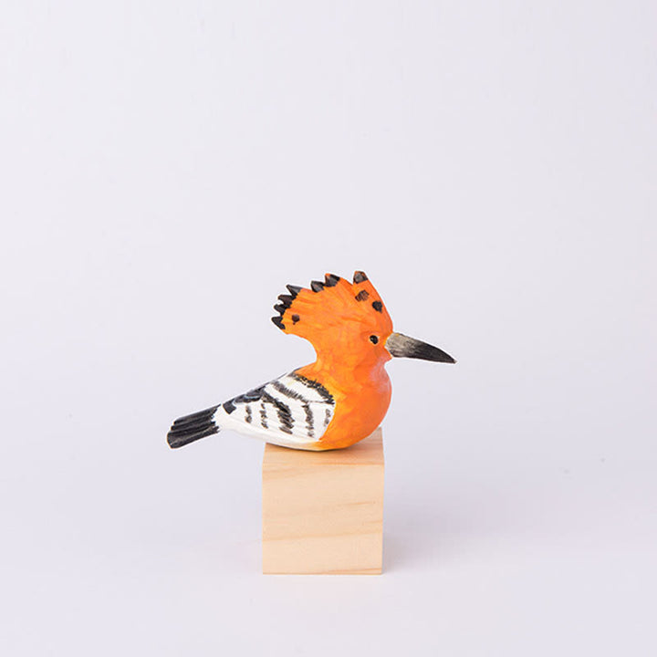 Vivid Bird Carved Wooden Sculpture Desktop Deocr For Gift