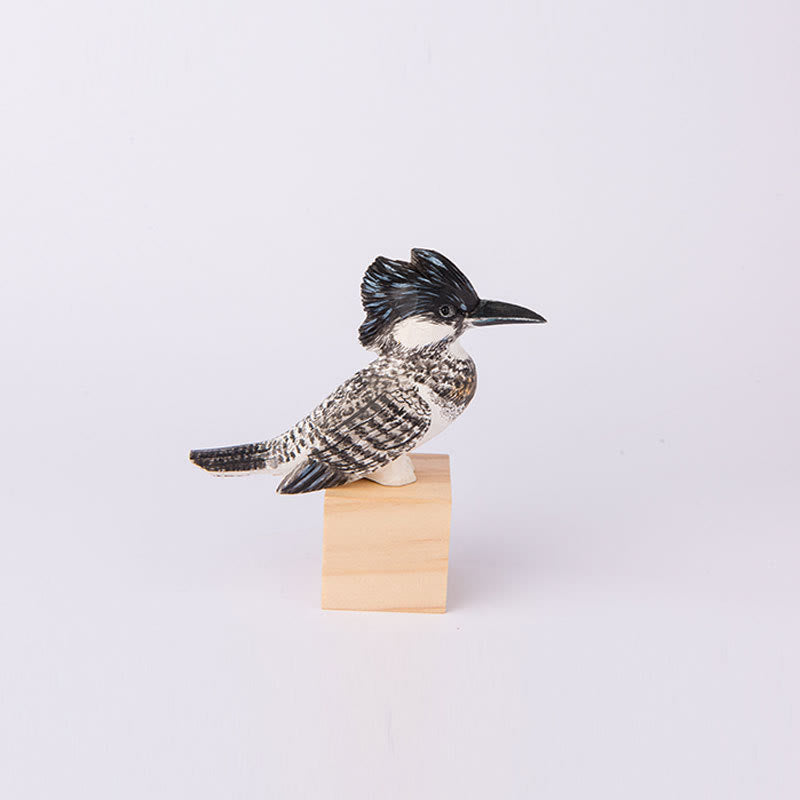 Vivid Bird Carved Wooden Sculpture Desktop Deocr For Gift