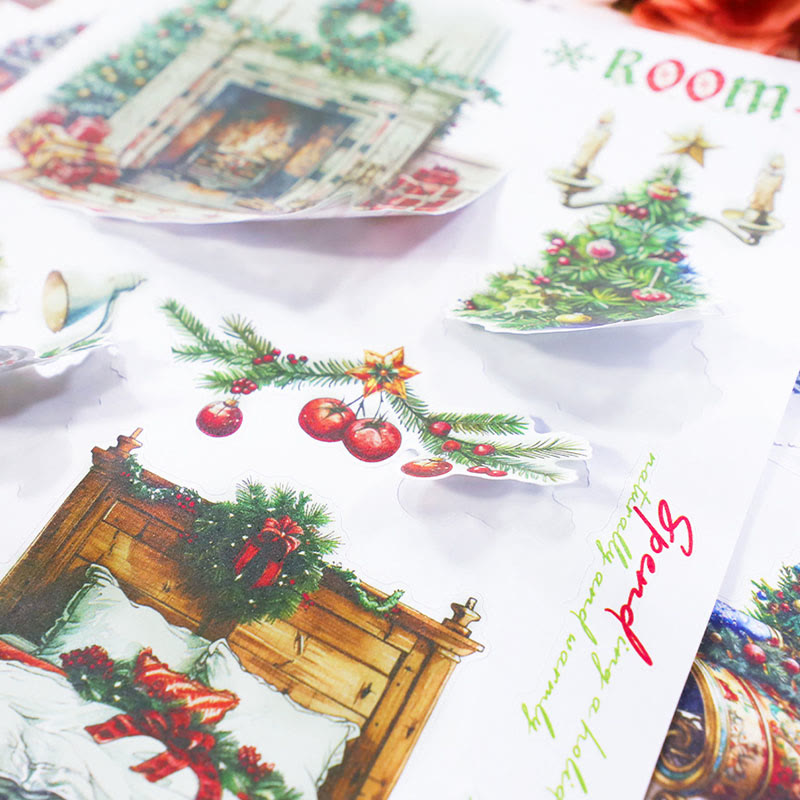 Warm Christmas Greeting Series Sticker Book For Journal Decor