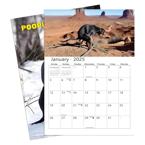 2025 Humor Dog Pooping Lunar Calendar 12 Months Calendars New Year Gift