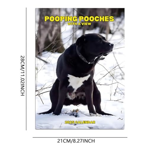 2025 Humor Dog Pooping Lunar Calendar 12 Months Calendars New Year Gift