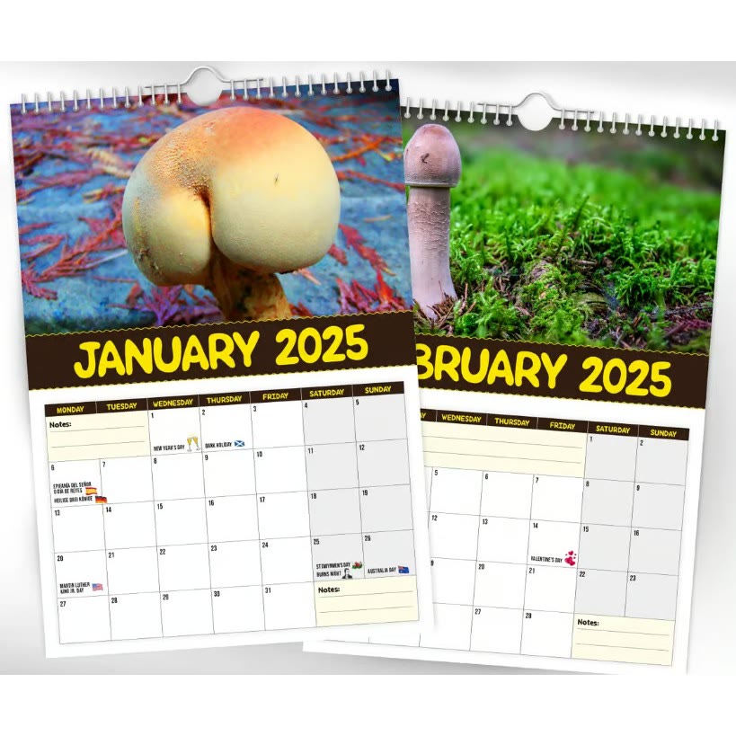 2025 World's Greatest Mushrooms Lunar Calendar 12 Months Calendars New Year Gift