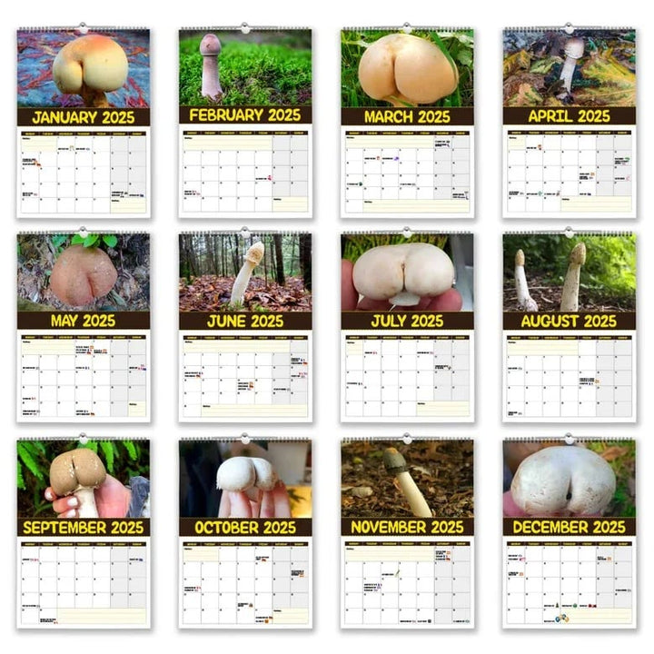 2025 World's Greatest Mushrooms Lunar Calendar 12 Months Calendars New Year Gift