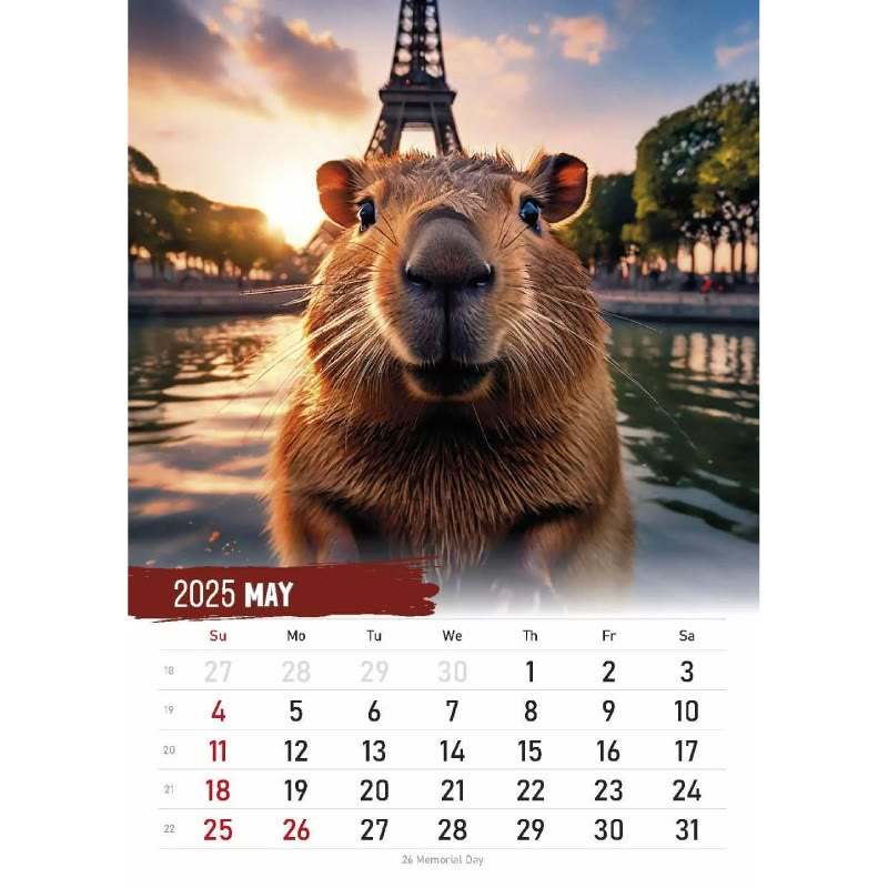 2025 Journey Of The Capybara 12 Months Calendars New Year Gift