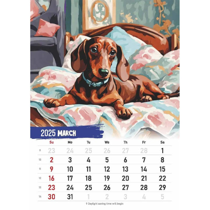 2025 Cute Dachshund Lunar Calendar 12 Months Calendars New Year Gift