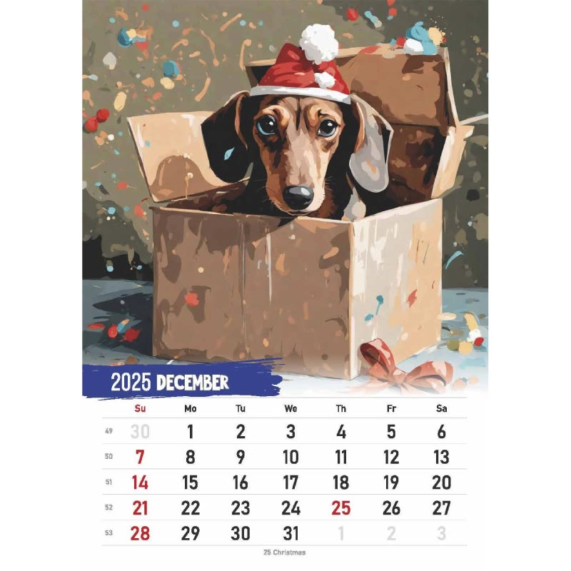 2025 Cute Dachshund Lunar Calendar 12 Months Calendars New Year Gift