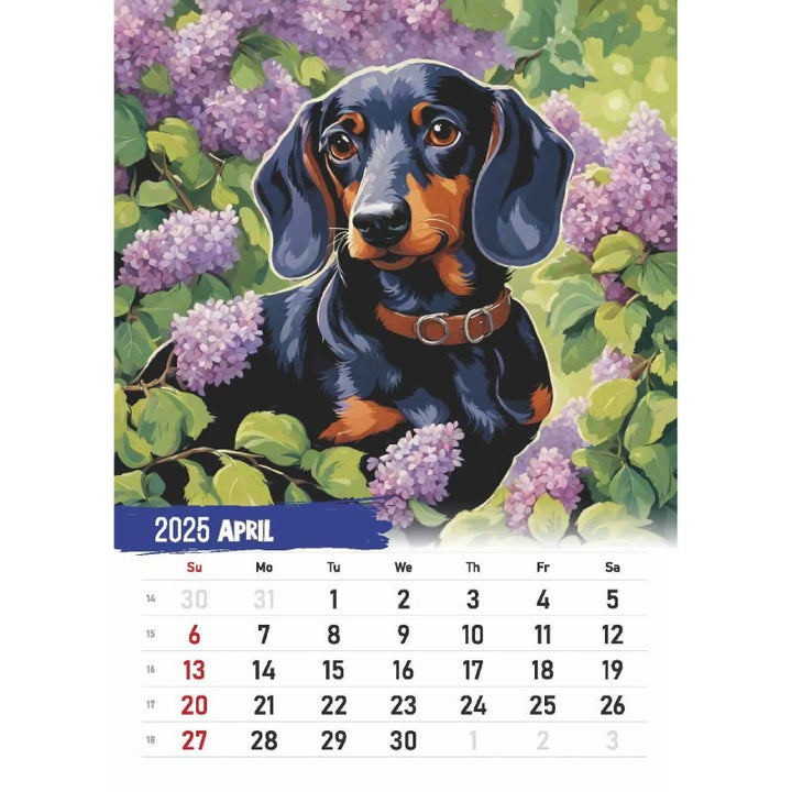 2025 Cute Dachshund Lunar Calendar 12 Months Calendars New Year Gift