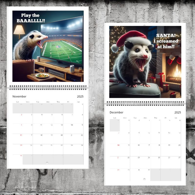 2025 Screaming Possums Lunar Calendar 12 Months Calendars New Year Gift